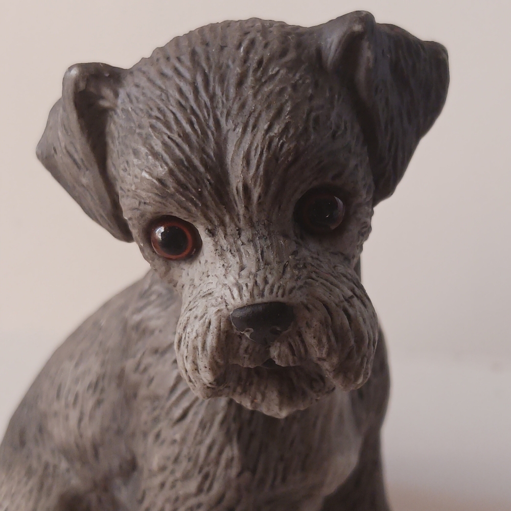Lefton vintage Schnauzer sog figurine realistic dog